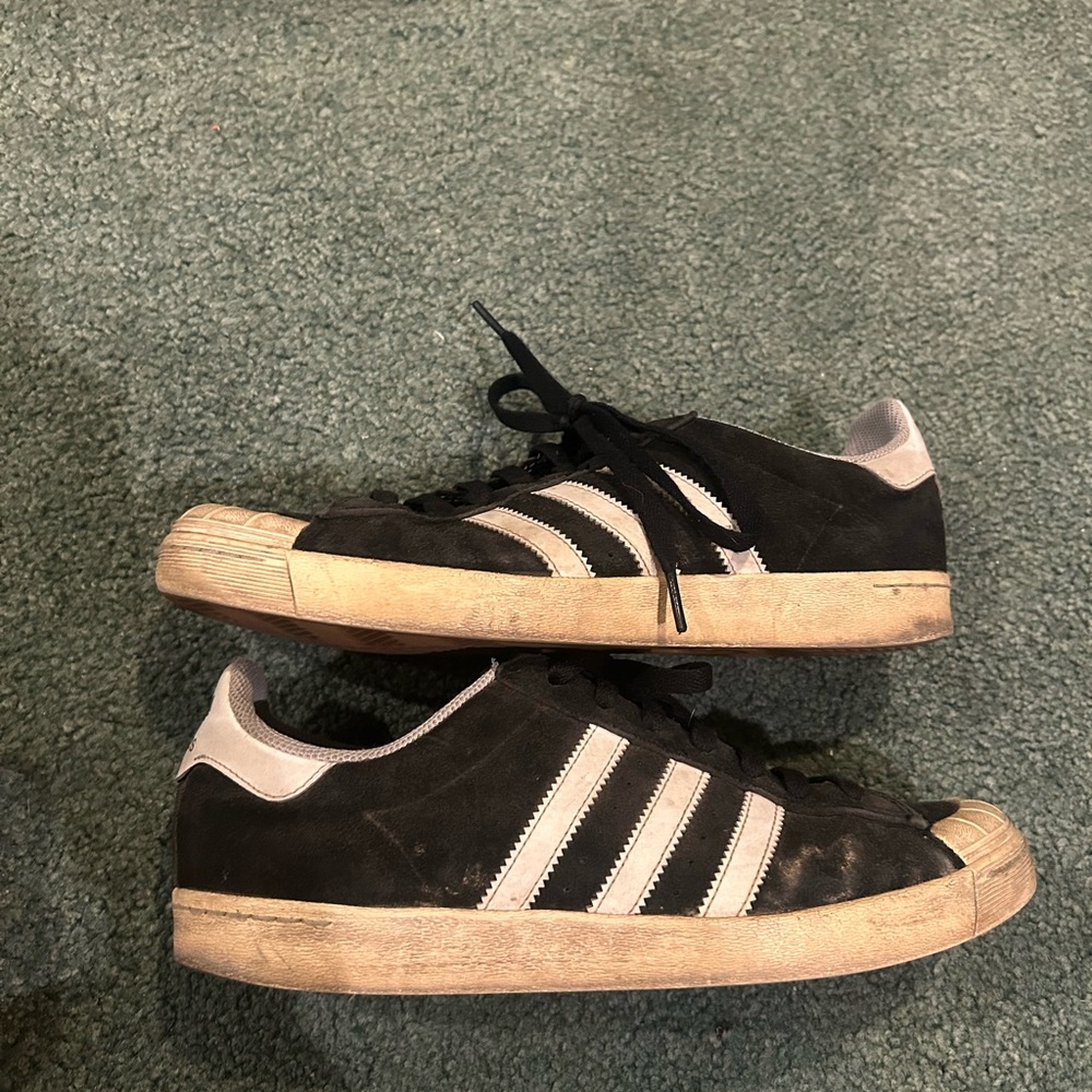 Adidas Men's Black and White Sneakers